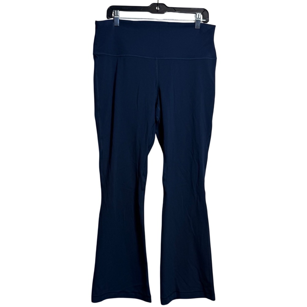 Lululemon Groove Super High-Rise Flared Pant Navy Blue Nulu Size 14 LW5FGHS